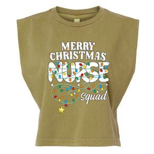 Merry Christmas Nurse Squad Party Nursing Np Rn Xmas Lights Tank Top Garment-Dyed Women's Muscle Tee