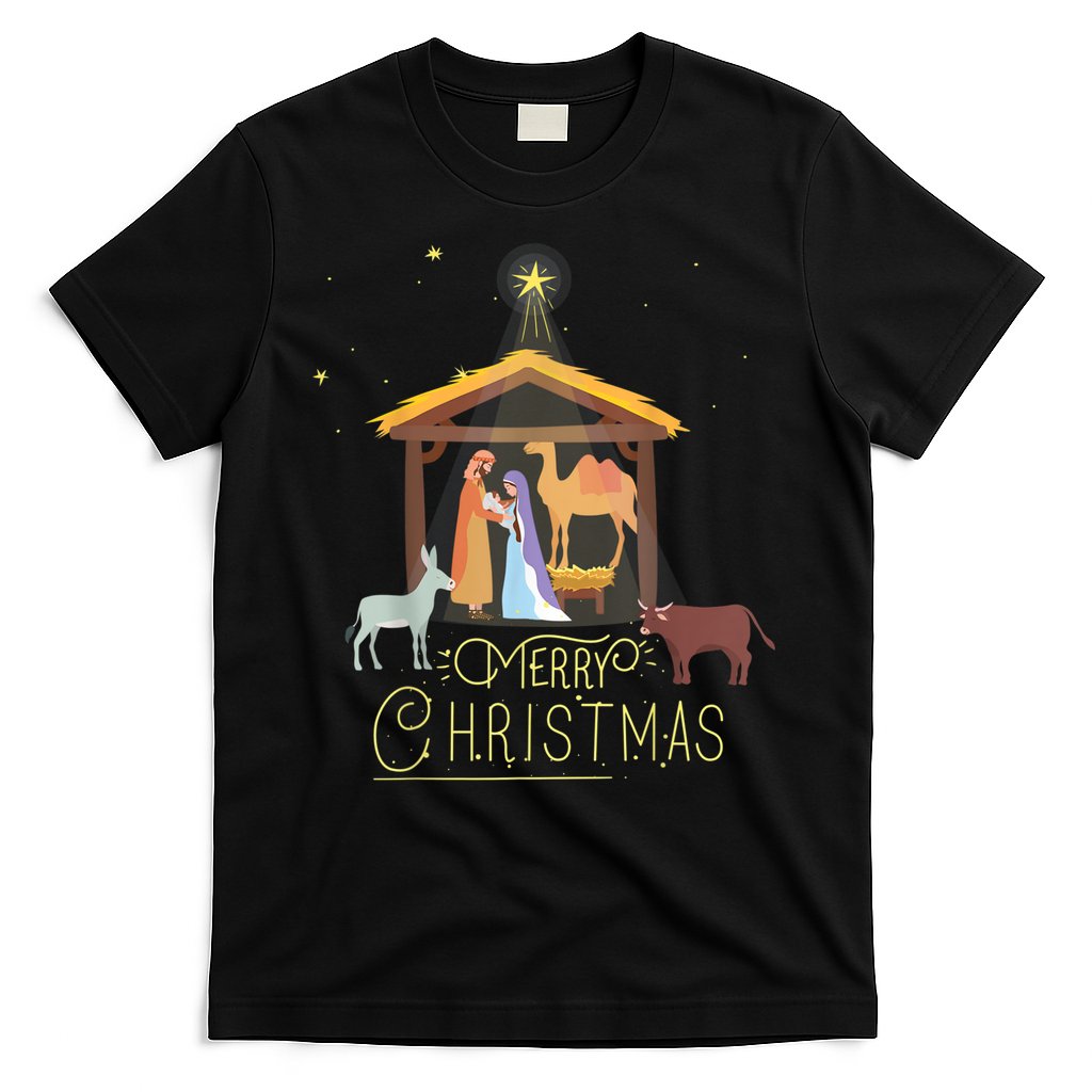 Merry Christmas Nativity Scene North Star Baby Jesus T-Shirt
