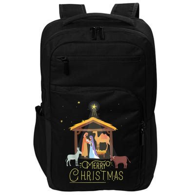 Merry Christmas Nativity Scene North Star Baby Jesus Impact Tech Backpack