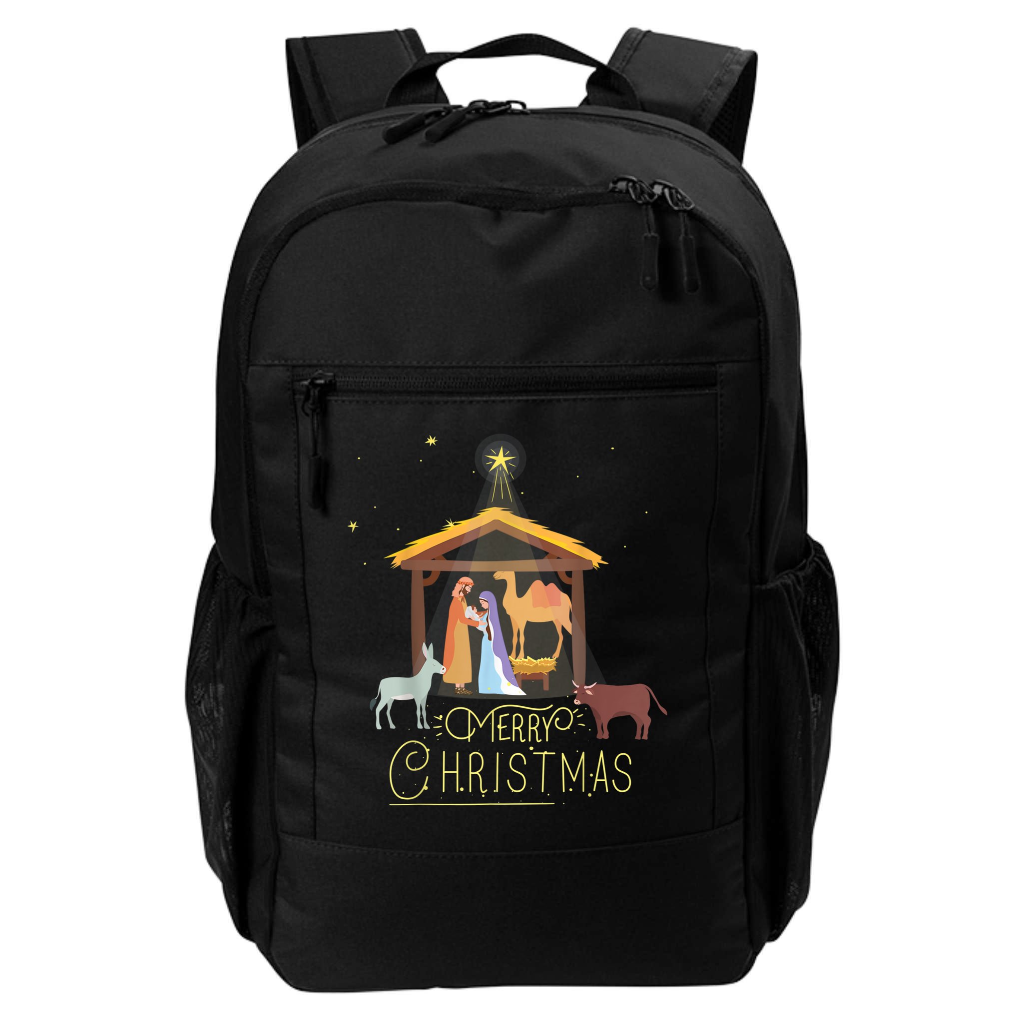Merry Christmas Nativity Scene North Star Baby Jesus Backpack