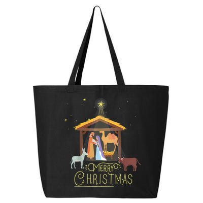 Merry Christmas Nativity Scene North Star Baby Jesus 25L Jumbo Tote