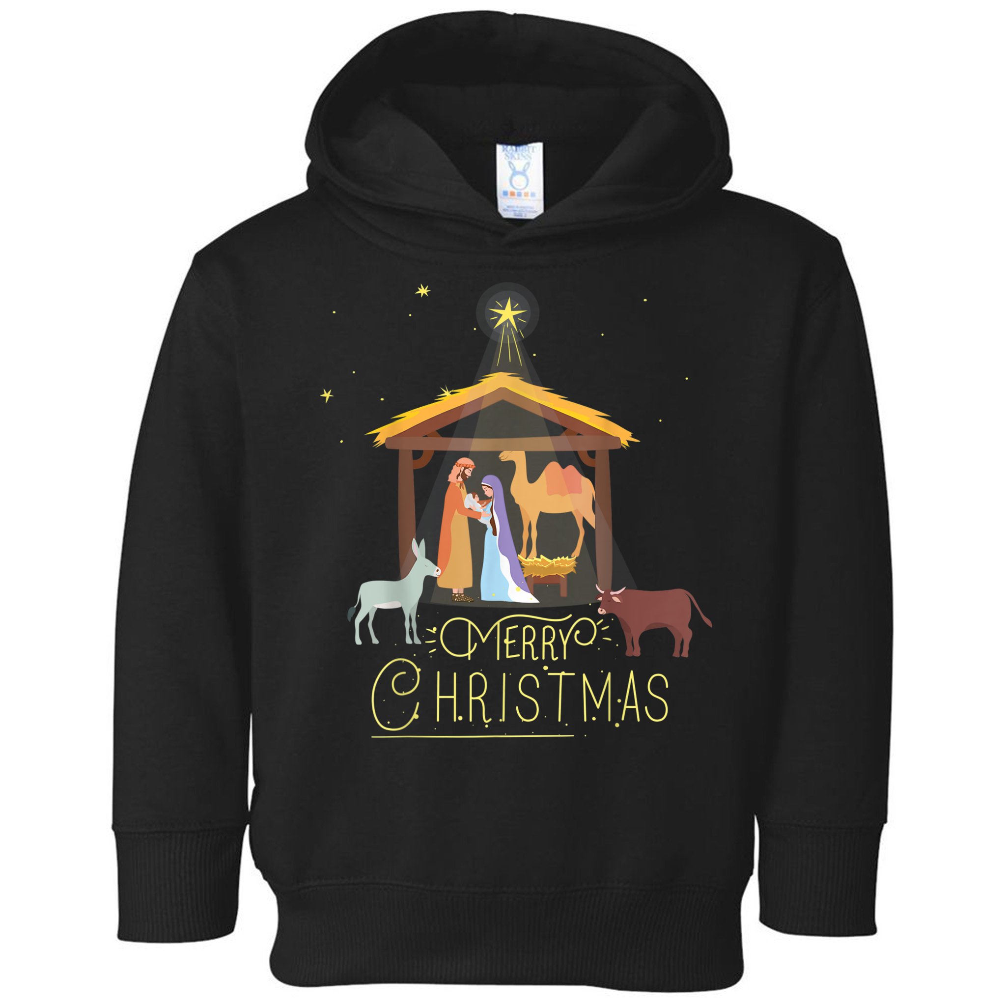 Merry Christmas Nativity Scene North Star Baby Jesus Toddler Hoodie