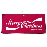 Merry Christmas North Pole Cola Large Microfiber Waffle Golf Towel