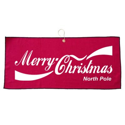 Merry Christmas North Pole Cola Large Microfiber Waffle Golf Towel