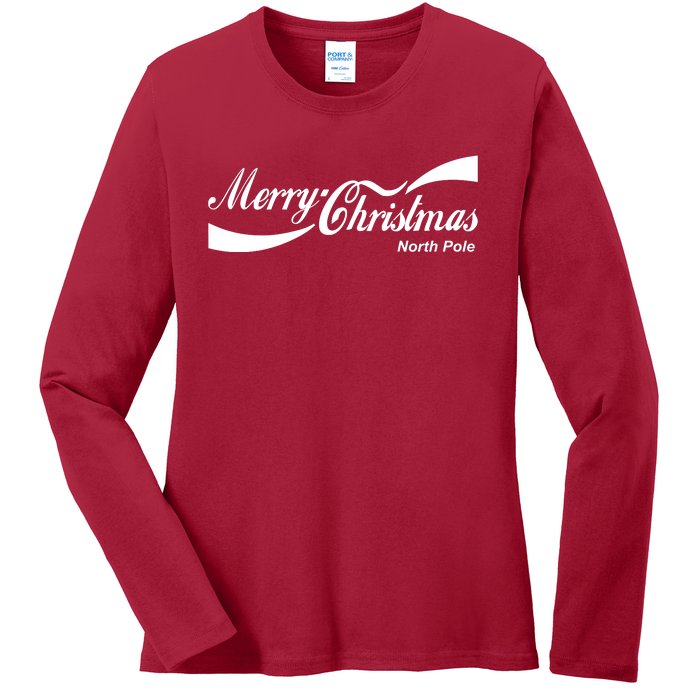 Merry Christmas North Pole Cola Ladies Long Sleeve Shirt