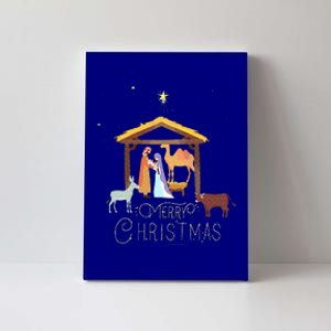 Merry Christmas  Nativity Scene North Star  Baby Jesus Canvas