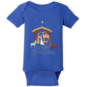 Merry Christmas  Nativity Scene North Star  Baby Jesus Baby Bodysuit