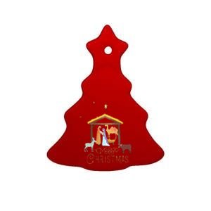 Merry Christmas  Nativity Scene North Star  Baby Jesus Ceramic Tree Ornament