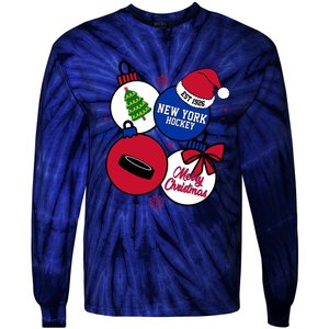 Merry Christmas New York Hockey Est 1926 Tie-Dye Long Sleeve Shirt