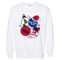 Merry Christmas New York Hockey Est 1926 Garment-Dyed Sweatshirt