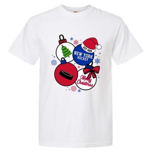 Merry Christmas New York Hockey Est 1926 Garment-Dyed Heavyweight T-Shirt