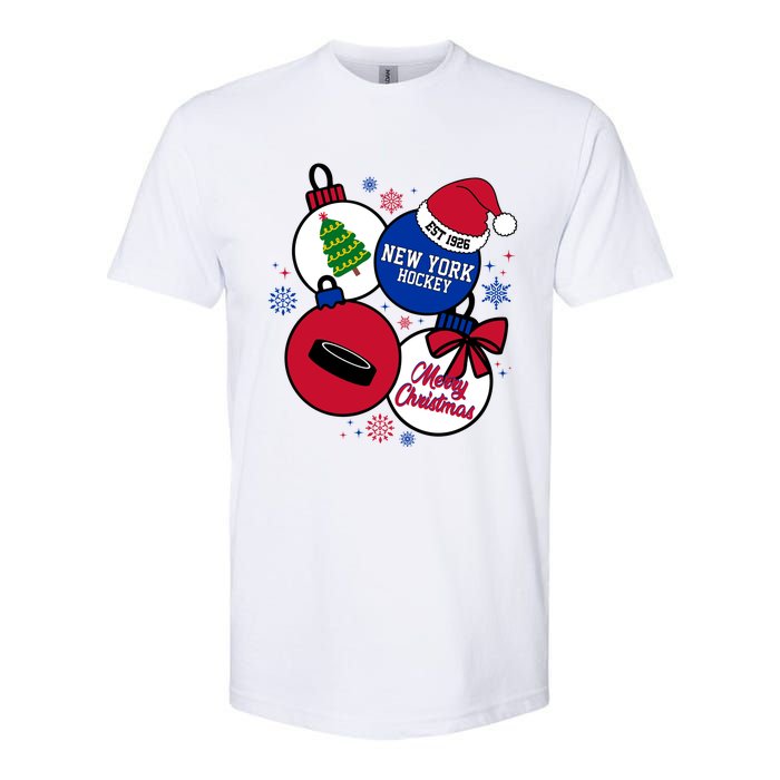 Merry Christmas New York Hockey Est 1926 Softstyle CVC T-Shirt