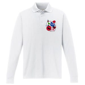 Merry Christmas New York Hockey Est 1926 Performance Long Sleeve Polo