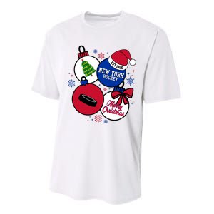 Merry Christmas New York Hockey Est 1926 Performance Sprint T-Shirt