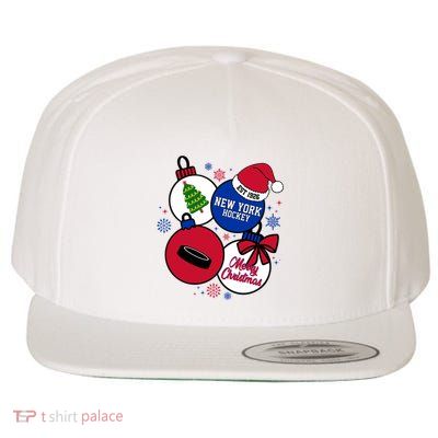 Merry Christmas New York Hockey Est 1926 Wool Snapback Cap