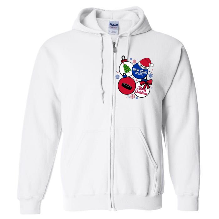 Merry Christmas New York Hockey Est 1926 Full Zip Hoodie