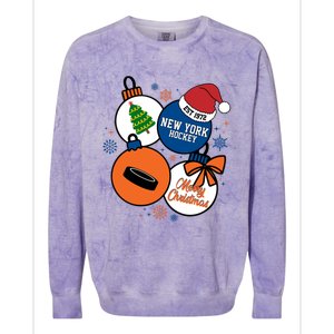 Merry Christmas New York Hockey Est 1972 Colorblast Crewneck Sweatshirt