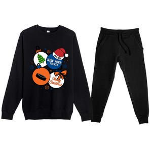 Merry Christmas New York Hockey Est 1972 Premium Crewneck Sweatsuit Set