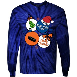 Merry Christmas New York Hockey Est 1972 Tie-Dye Long Sleeve Shirt