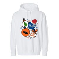 Merry Christmas New York Hockey Est 1972 Garment-Dyed Fleece Hoodie