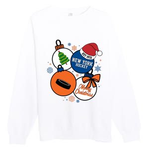 Merry Christmas New York Hockey Est 1972 Premium Crewneck Sweatshirt