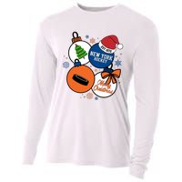 Merry Christmas New York Hockey Est 1972 Cooling Performance Long Sleeve Crew