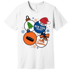 Merry Christmas New York Hockey Est 1972 Premium T-Shirt