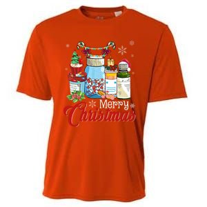 Merry Christmas Nurse Er Nicu Icu Rn Nurses Xmas Pajama Funny Gift Cooling Performance Crew T-Shirt