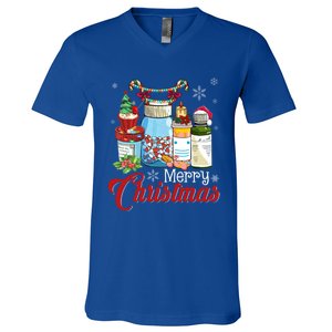 Merry Christmas Nurse Er Nicu Icu Rn Nurses Xmas Pajama Funny Gift V-Neck T-Shirt