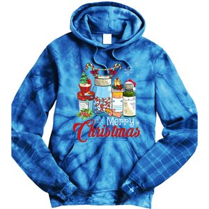 Merry Christmas Nurse Er Nicu Icu Rn Nurses Xmas Pajama Funny Gift Tie Dye Hoodie