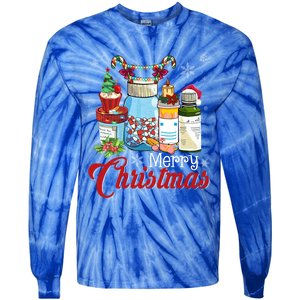 Merry Christmas Nurse Er Nicu Icu Rn Nurses Xmas Pajama Funny Gift Tie-Dye Long Sleeve Shirt