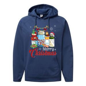 Merry Christmas Nurse Er Nicu Icu Rn Nurses Xmas Pajama Funny Gift Performance Fleece Hoodie