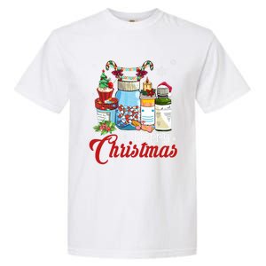 Merry Christmas Nurse Er Nicu Icu Rn Nurses Xmas Pajama Funny Gift Garment-Dyed Heavyweight T-Shirt