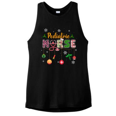 Merry Christmas Nursing Scrub Pediatric Nurse Stethoscope Gift Ladies PosiCharge Tri-Blend Wicking Tank