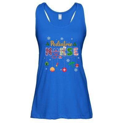 Merry Christmas Nursing Scrub Pediatric Nurse Stethoscope Gift Ladies Essential Flowy Tank