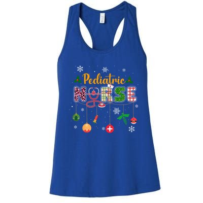 Merry Christmas Nursing Scrub Pediatric Nurse Stethoscope Gift Women's Racerback Tank