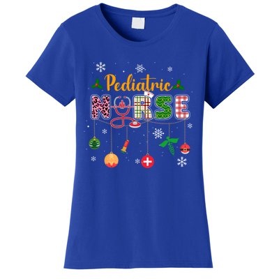 Merry Christmas Nursing Scrub Pediatric Nurse Stethoscope Gift Women's T-Shirt