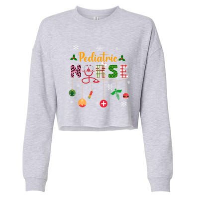 Merry Christmas Nursing Scrub Pediatric Nurse Stethoscope Gift Cropped Pullover Crew