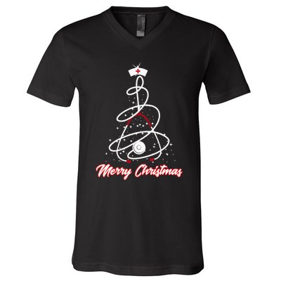 Merry Christmas Nurse Yuletide Practitioners V-Neck T-Shirt