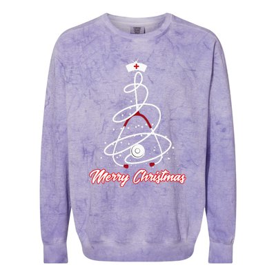 Merry Christmas Nurse Yuletide Practitioners Colorblast Crewneck Sweatshirt