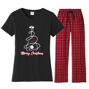 Merry Christmas Nurse Yuletide Practitioners Women's Flannel Pajama Set