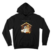 Merry Christmas & Nativity Scene Christian Faith Holiday Hoodie