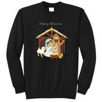 Merry Christmas & Nativity Scene Christian Faith Holiday Sweatshirt