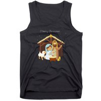 Merry Christmas & Nativity Scene Christian Faith Holiday Tank Top