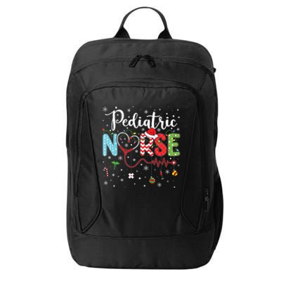 Merry Christmas Nurse Pediatric Nurse Christmas Pattern City Backpack