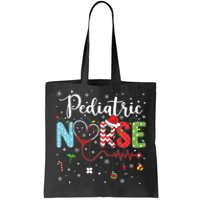 Merry Christmas Nurse Pediatric Nurse Christmas Pattern Tote Bag