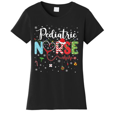 Merry Christmas Nurse Pediatric Nurse Christmas Pattern Women's T-Shirt