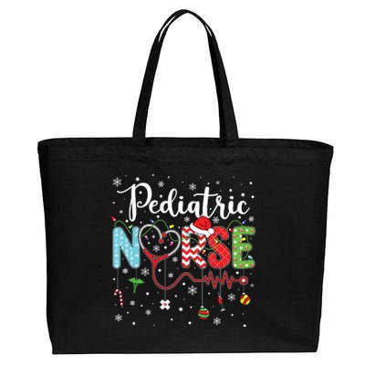 Merry Christmas Nurse Pediatric Nurse Christmas Pattern Cotton Canvas Jumbo Tote