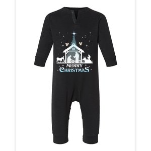 Merry Christmas Nativity Scene North Star Jesus Cute Gift Infant Fleece One Piece