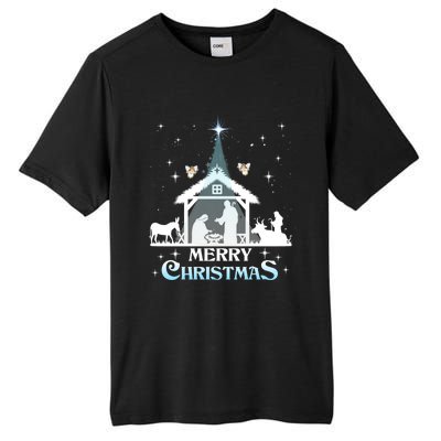 Merry Christmas Nativity Scene North Star Jesus Cute Gift Tall Fusion ChromaSoft Performance T-Shirt